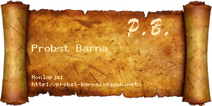 Probst Barna névjegykártya